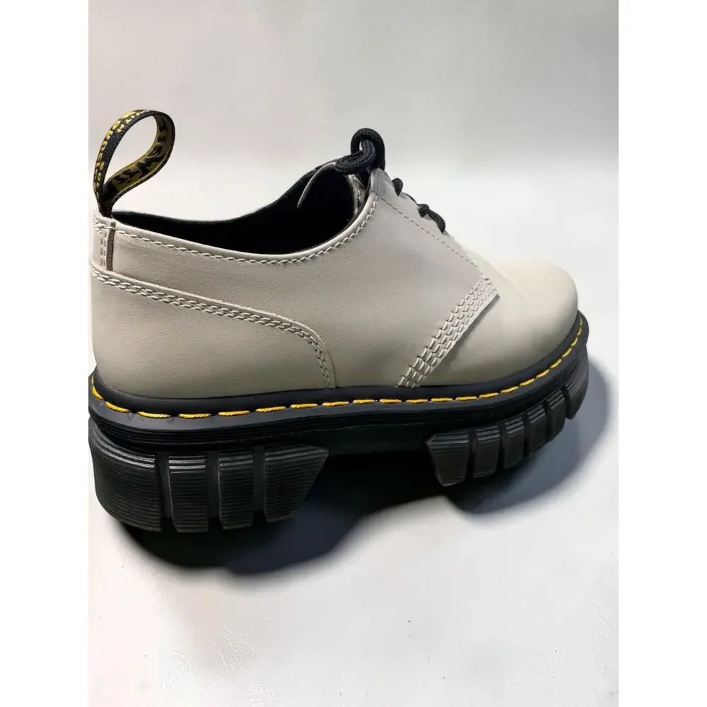 Dr. Martens Audrick 3-Eye Platform Oxfords Women’s 9 Cream Leather Shoes